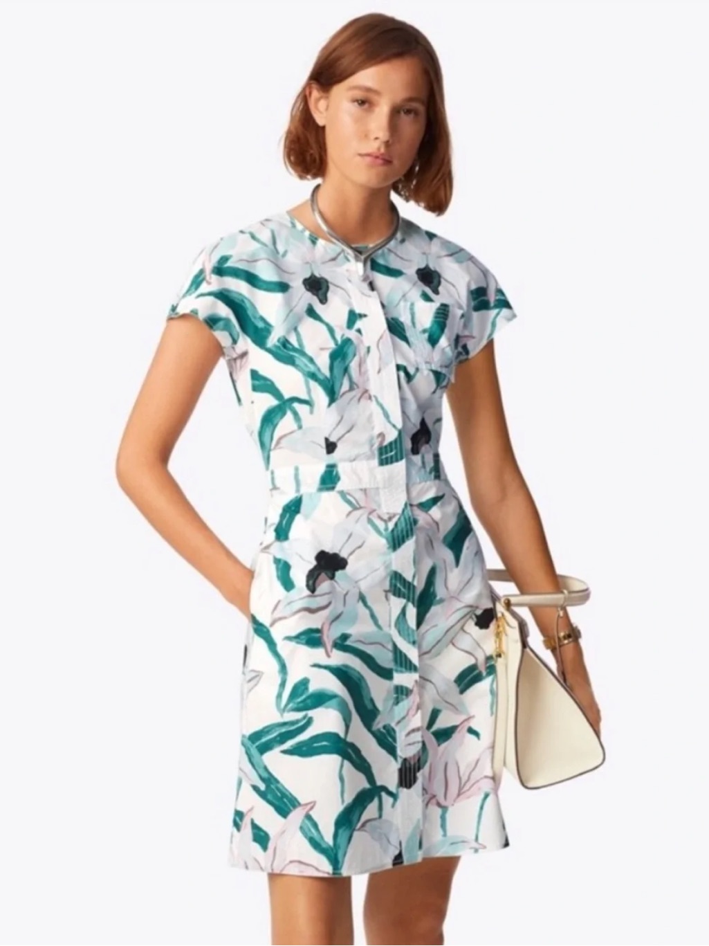 Tory Burch Ivory Bloom Shirtdress